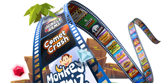 Film reel with multiple game icons. Play Quick Games at Betway Mozambique